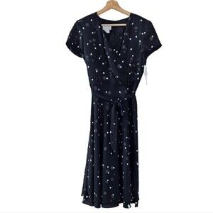 David Warren Vintage 80s Black Polka Dot Dress NWT womens size 6